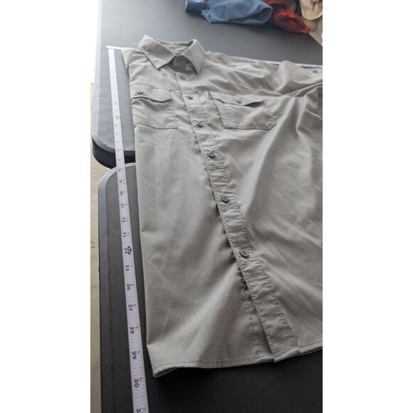 Swiss Tech Mens Gray Check Long Sleeve Button Front Shirt Size Large Roll Tab - Picture 5 of 10